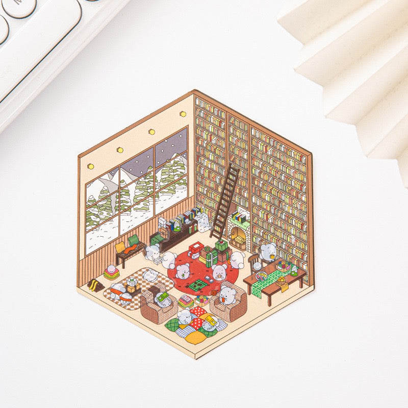 Home Party - 3D Scene Stickers | DIY Mini Room Strickers | Collectible Sticker Book Kit | Fun Scenerty Stickers