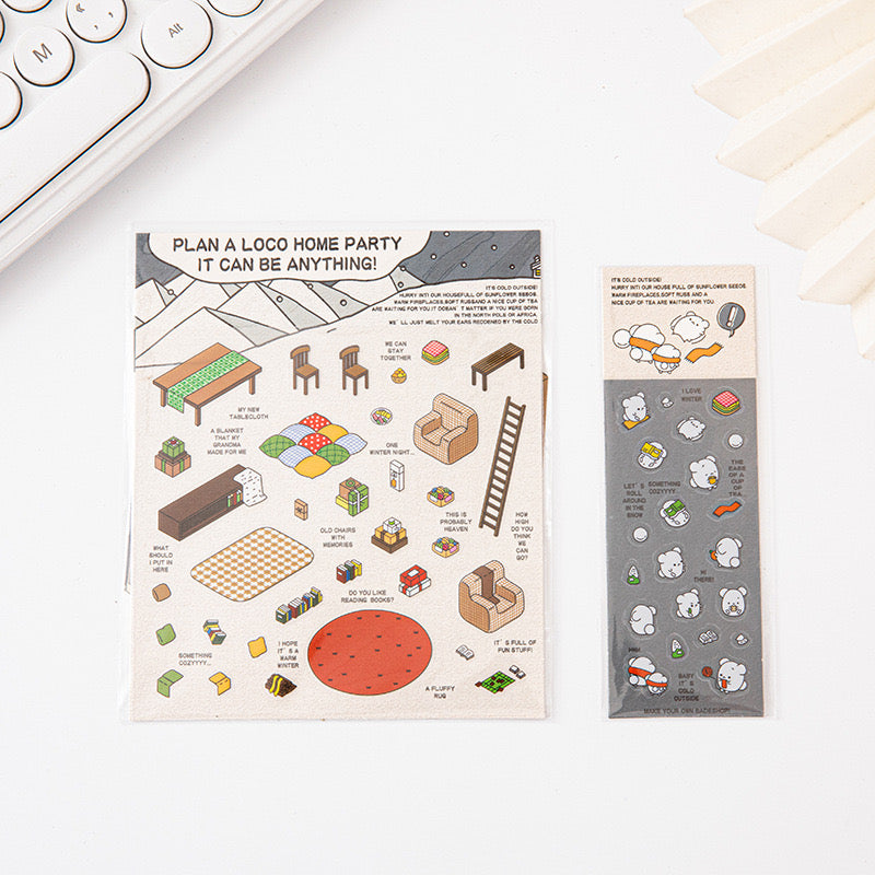 Home Party - 3D Scene Stickers | DIY Mini Room Strickers | Collectible Sticker Book Kit | Fun Scenerty Stickers