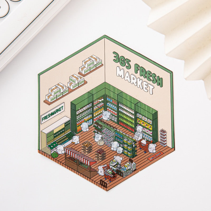 5-in-1 3D Scene Stickers | DIY Mini Room Strickers | Collectible Sticker Book Kit | Fun Scenery Stickers