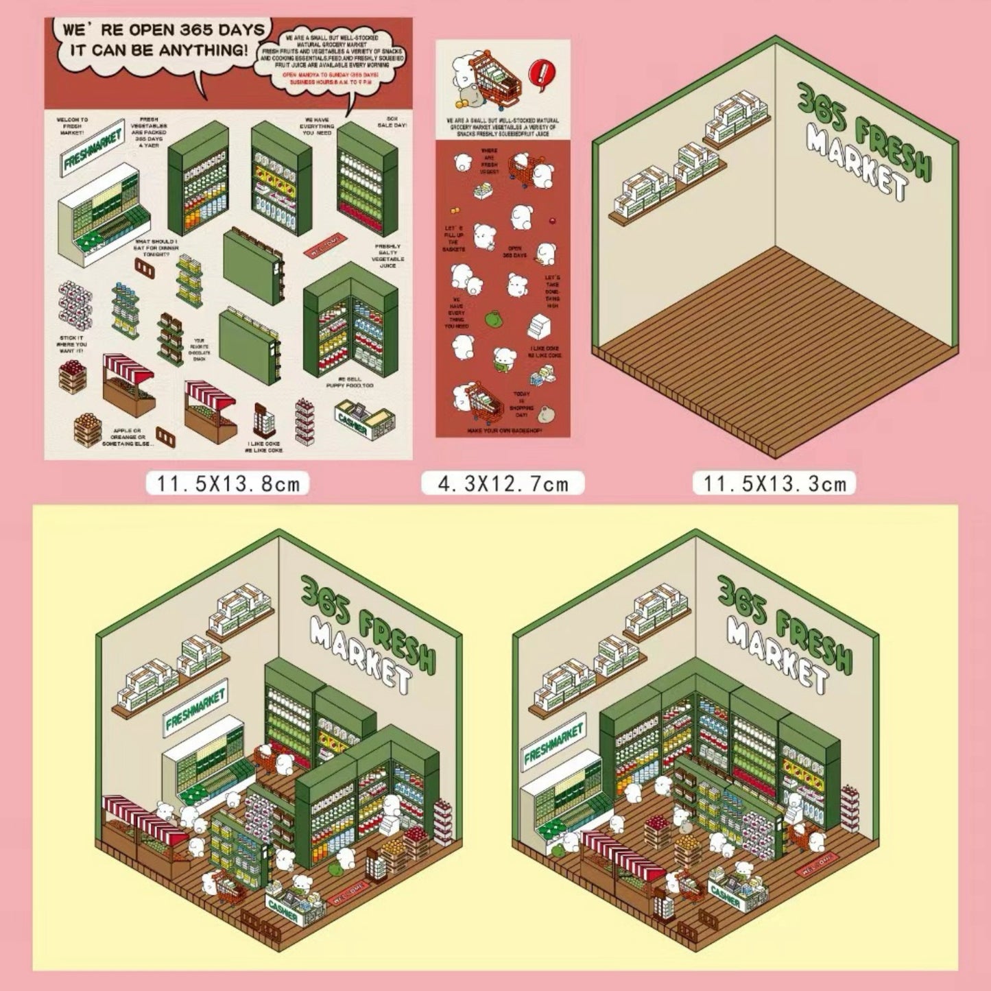 5-in-1 3D Scene Stickers | DIY Mini Room Strickers | Collectible Sticker Book Kit | Fun Scenery Stickers