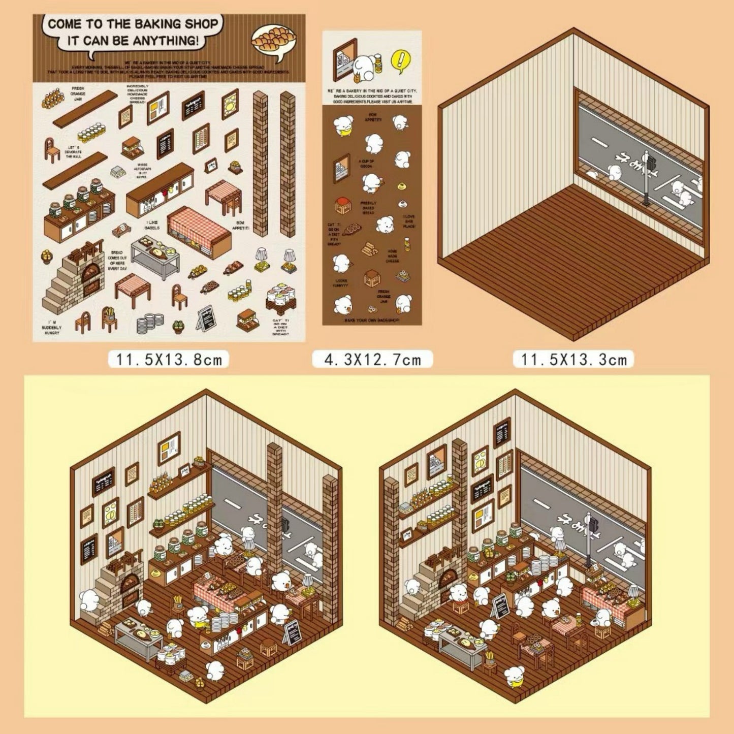 5-in-1 3D Scene Stickers | DIY Mini Room Strickers | Collectible Sticker Book Kit | Fun Scenery Stickers