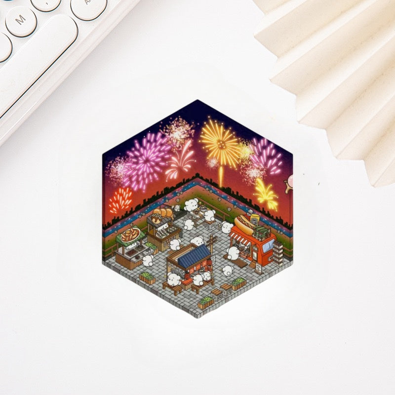 Festival - 3D Scene Stickers | DIY Mini Room Strickers | Collectible Sticker Book Kit | Fun SceneryStickers