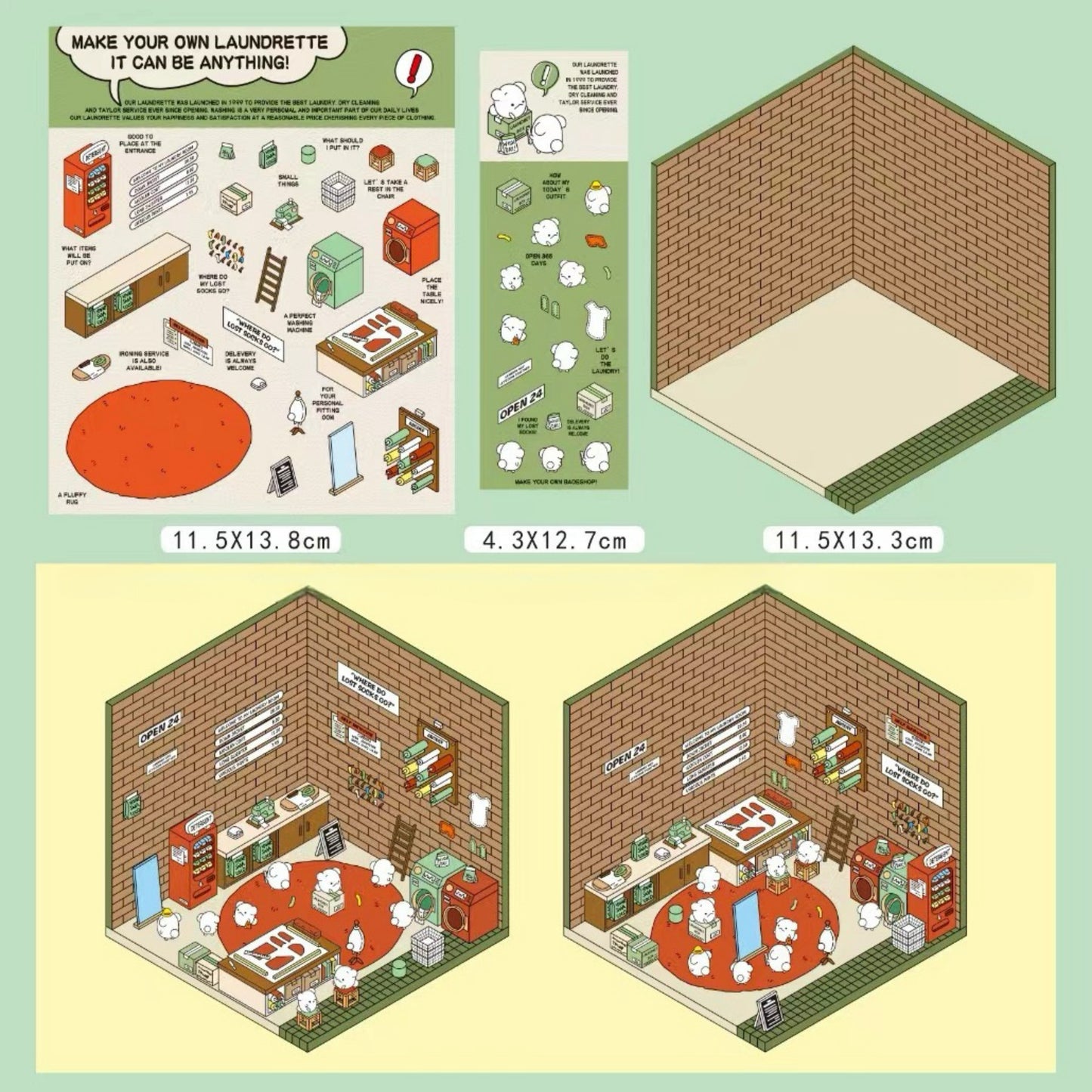 5-in-1 3D Scene Stickers | DIY Mini Room Strickers | Collectible Sticker Book Kit | Fun Scenery Stickers
